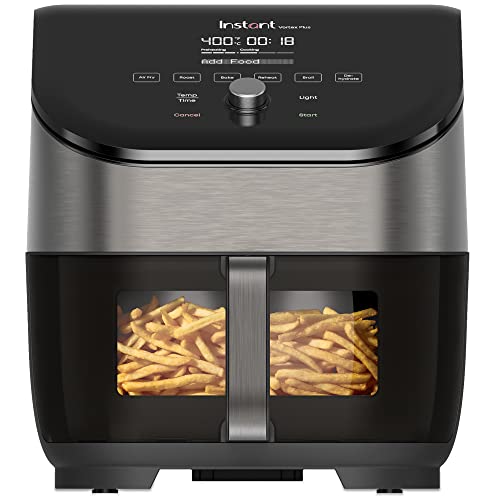 Instant Vortex Plus 6QT Air Fryer: 6-in-1 Functions, 100+ In-App Recipes, Black