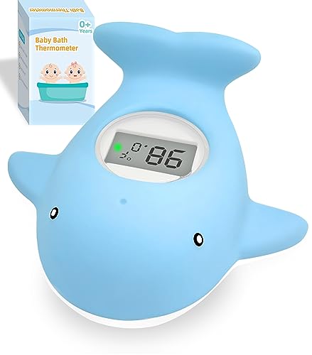 IOG Baby Bathtub Thermometer: Safety Whale Toy & Room Temperature Indicator