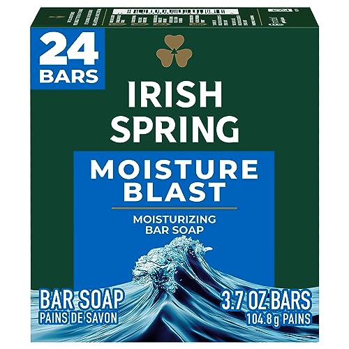 Irish Spring Men's Bar Soap, Moisture Blast, 3.7 Oz, 24 Pack