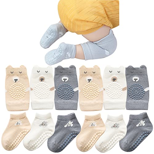 ISANPAN Baby Anti-Slip Knee Pads Set, 9-15 Months, Color A