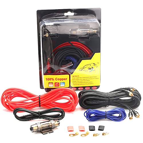ISUDAR Car Audio Cable Kit for Amplifier Subwoofer Wiring