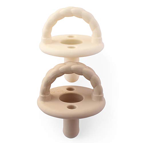 Itzy Ritzy Silicone Pacifiers: Sweetie Soother Set of 2 in Buttercream & Toast