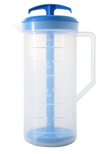 JBK Pottery 2-Quart Plastic Mixing Pitcher with Angled Blades (Blue)