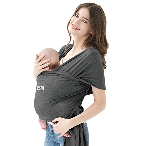 Jeroray Heather Grey Baby Wrap: Hands Free, Lightweight, Breathable