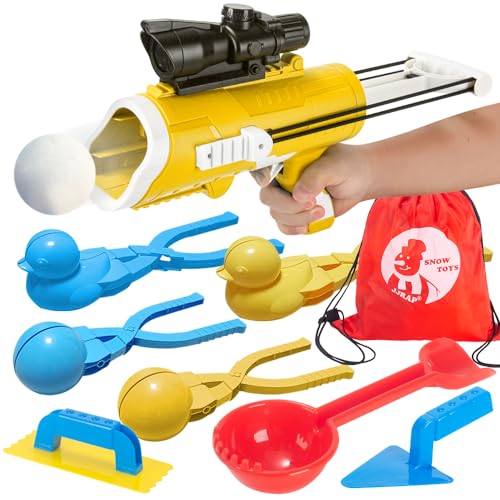 JJRAP Snow Toys Kit with Snowball Launcher and Molds