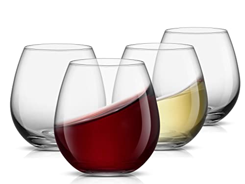 JoyJolt Stemless Wine Glasses - Set of 4