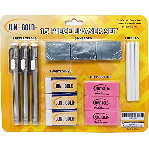 June Gold 15 Piece Art Eraser Set