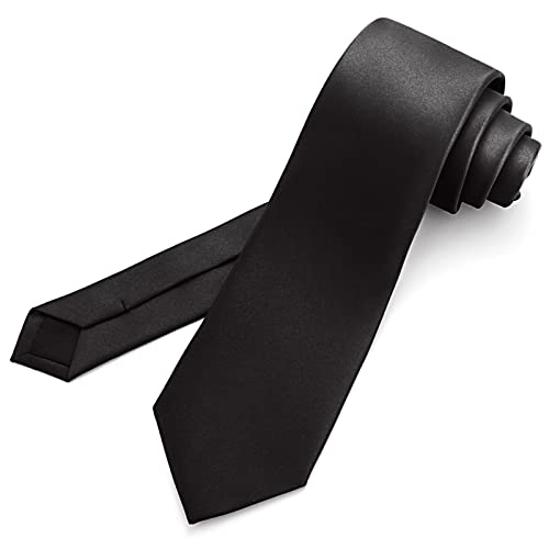 JUNMEISI Solid Black Necktie