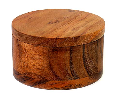 Kaizen Casa Acacia Wood Salt or Spice Box with Swivel Cover