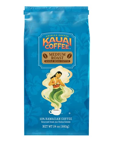 Kauai Coffee Koloa Estate Medium Roast - Whole Bean Coffee, 24 oz. Package