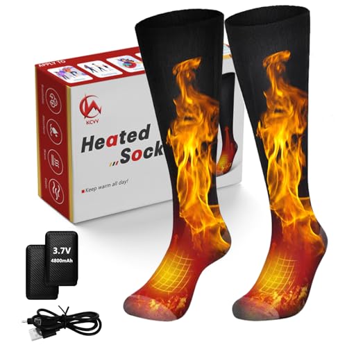 KCVV Rechargeable Heated Electric Socks with Washable Foot Warmers