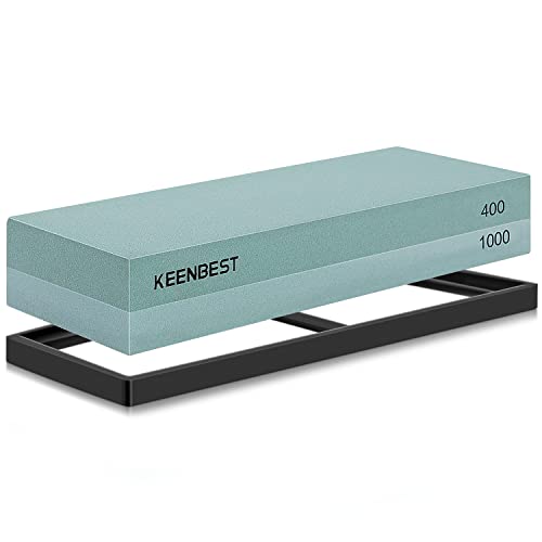 KEENBEST 400/1000 Grit Premium Sharpening Stone Set with Non-slip Base