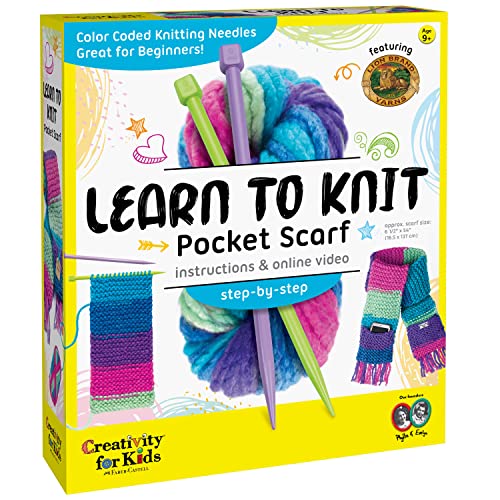 Kids DIY Knitting Kit: Pocket Scarf Craft for Beginners