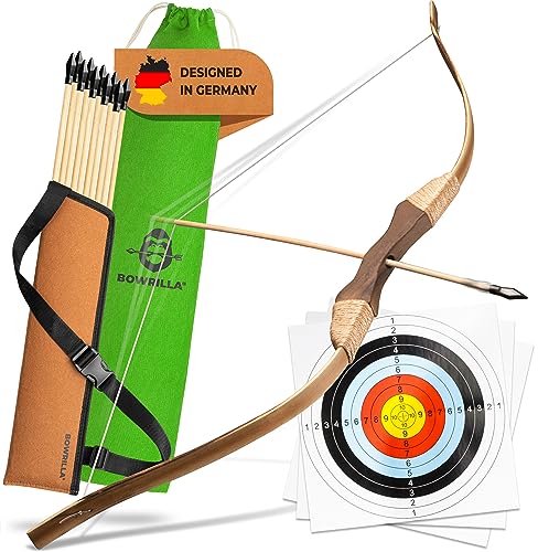 Kids Wooden Bow and Arrow Set with 10 Arrows and Quiver