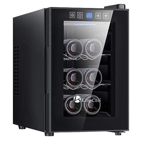 KingChii 6-Bottle Thermoelectric Wine Cooler: Stainless Steel & Tempered Glass