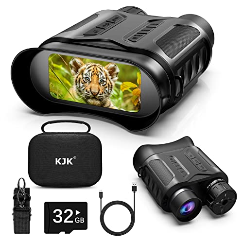 KJK 4K Digital Night Vision Goggles: Infrared, 32GB Memory, 3'' Screen