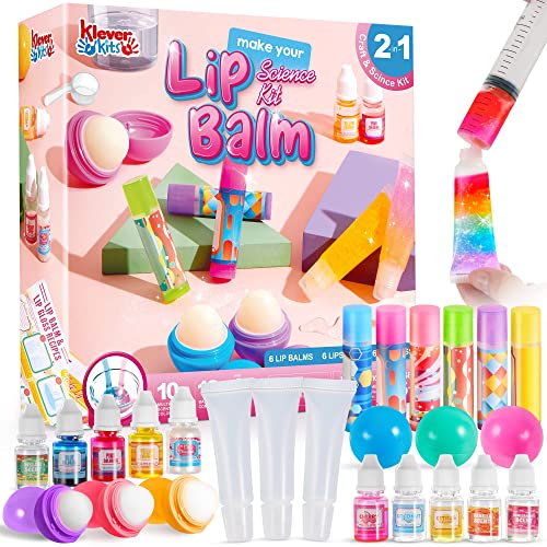 Klever Kits DIY Lip Balm & Gloss Set for Girls 6+