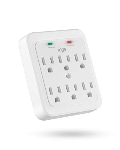 KMC 6-Outlet Wall Surge Protector, 980 Joule, White