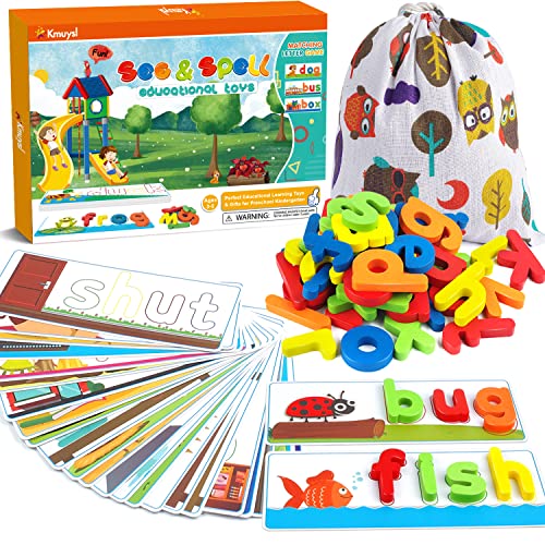 KMUYSL See & Spell Educational Toys - 80Pcs CVC Word Builders for Kids
