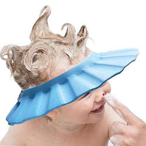 KOMIDK Baby Bath Cap for Hair Washing & Protection (Blue)