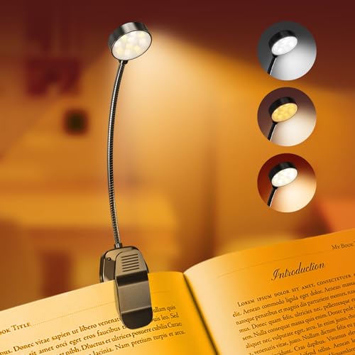 KTEBO Rechargeable Book Reading Light: Eye-Caring LED Lamp