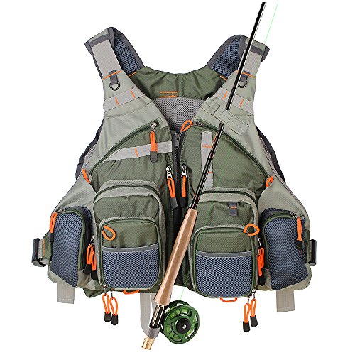 Kylebooker Fishing Vest Mesh for Men and Women（Army Green）
