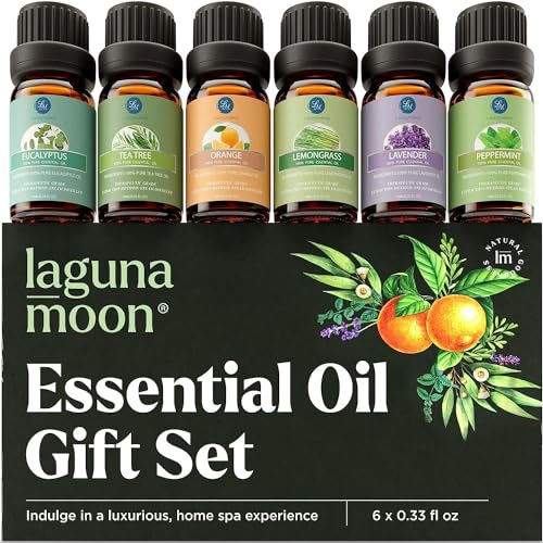 LagunaMoon Essential Oils Set - Top 6 Blends