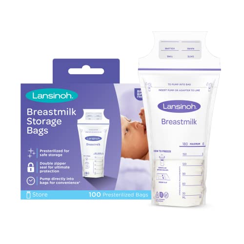 Lansinoh 100 Count Breastmilk Storage Bags for Breastfeeding, 6oz