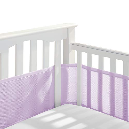 Lavender Breathable Mesh Liner for Full-Size Cribs
