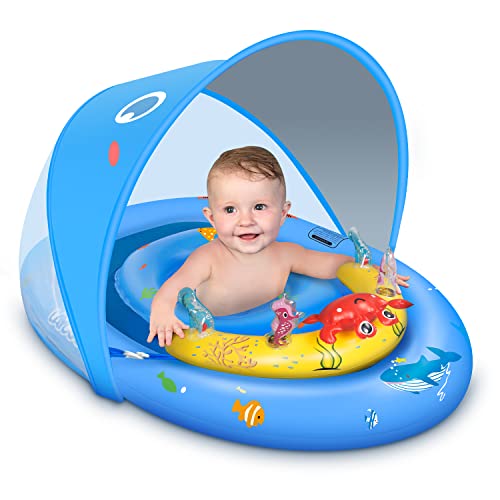LAYCOL Baby Pool Float with Sun Protection Canopy