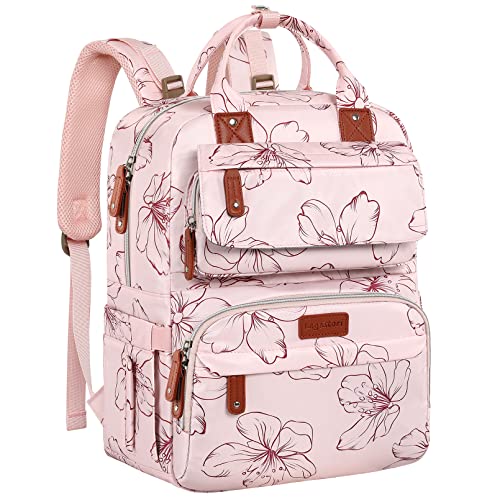 Legestori Large Pink Floral Diaper Backpack for Stylish Moms