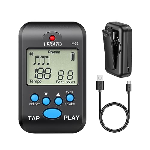 LEKATO Rechargeable LCD Digital Metronome with Timer and Human Voice