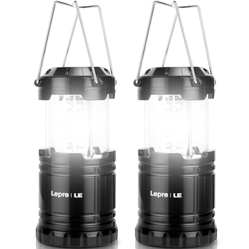Lepro LED Camping Lanterns: Battery Powered Outdoor Lights, 2 Pack
