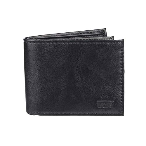 Levi's Men's Extra Capacity Slimfold Wallet, Charcoal Black, One Size
