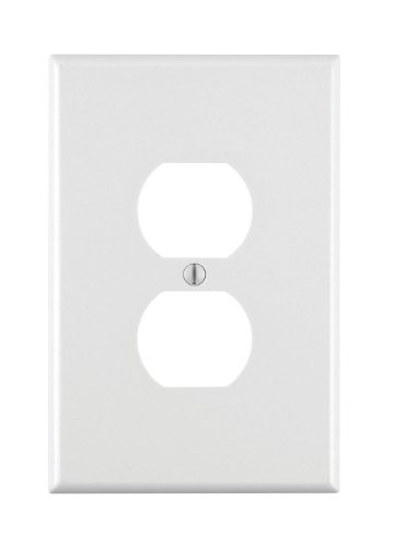Leviton 1-Gang Duplex Receptacle Wallplate, White