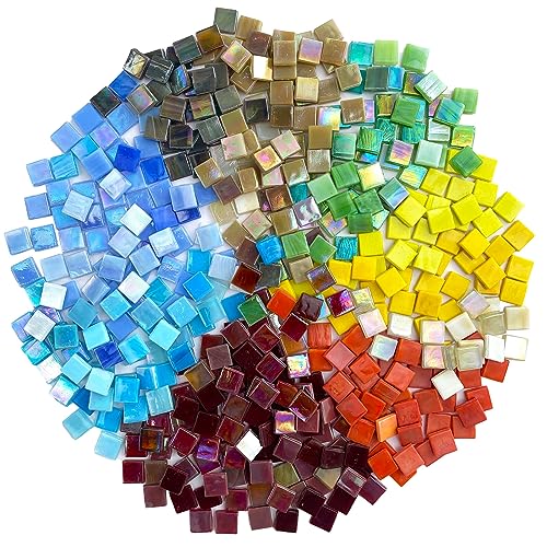 LITMIND Iridescent Glass Mosaic Tiles