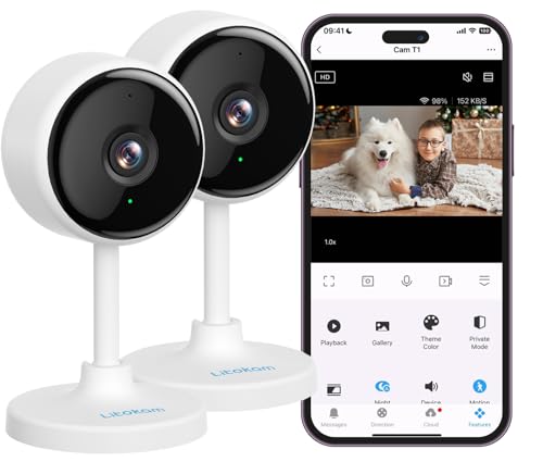 Litokam 2K Indoor Security Camera with Night Vision and Alexa Compatibility