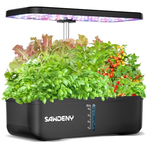 Lurluso Hydroponic Herb Garden with LED Grow Light and Auto Timer