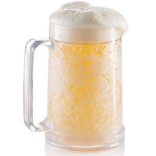Luxail Double-Wall Freezer Beer Mug - Clear 16 oz