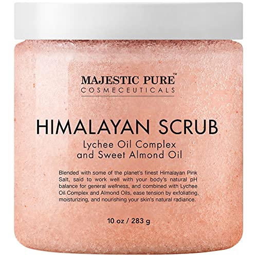 Majestic Pure Himalayan Salt Body Scrub with Lychee Oil - 10 oz
