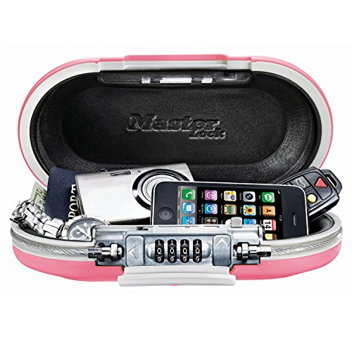 Master Lock Portable Safe, 9-17/32 in. Wide, Pink
