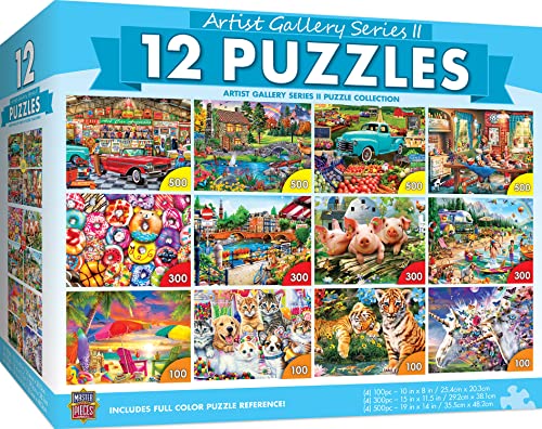 MasterPieces 12-Pack Artist Gallery Jigsaw Puzzles for All Ages