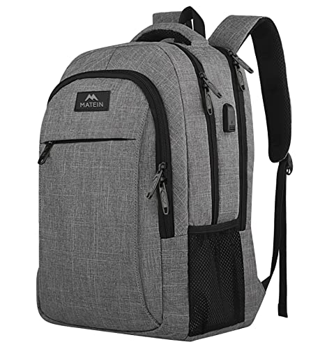MATEIN Anti Theft Laptop Backpack 15.6 Inch, Grey