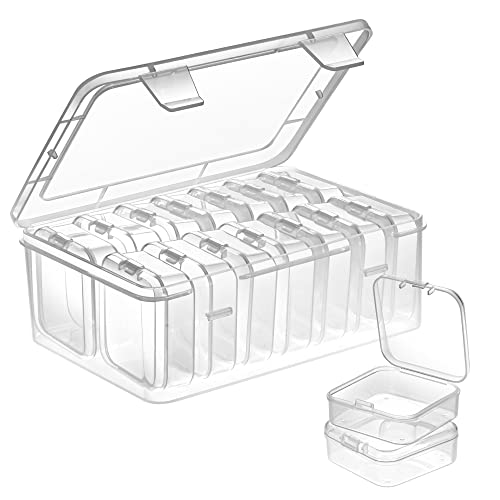 Mathtoxyz Mini Clear Bead Storage Containers - 15 Pieces