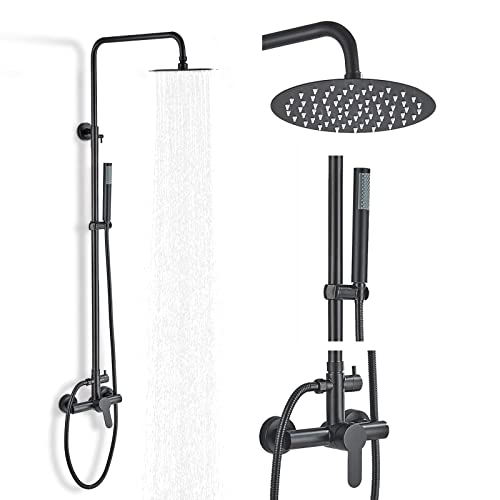 Matte Black Outdoor Shower Faucet Set
