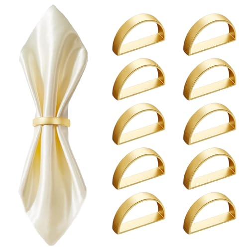 Matte Gold Semicircle Napkin Rings