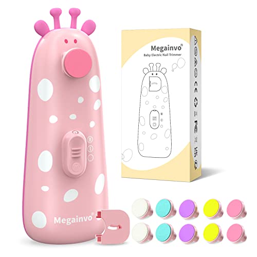 Megainvo Baby Nail Trimmer Electric File Set - Pink
