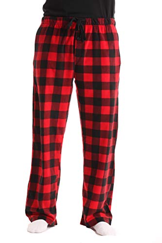 Men's Red Plaid Polar Fleece Pajama Pants
