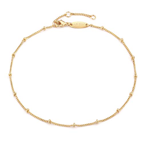 MEVECCO Anklet for Women Gold Chain 14K Gold Plated