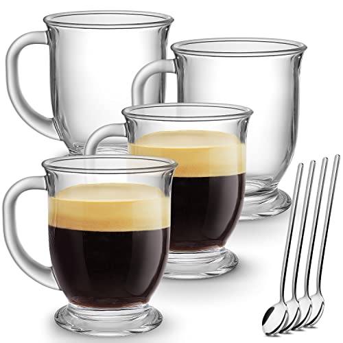 Mfacoy Glass Coffee Mugs Set